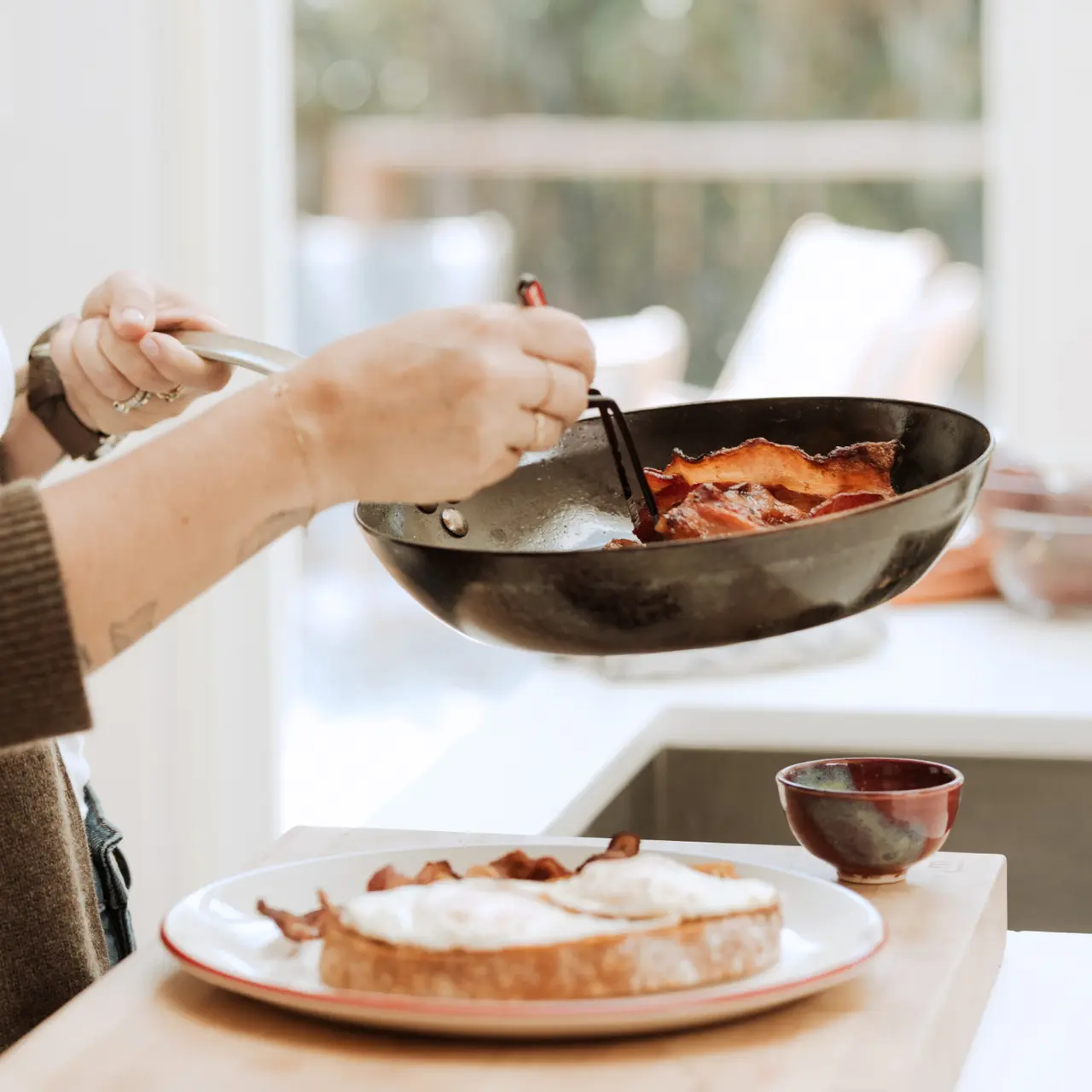 carbon steel frying pan lifestyle