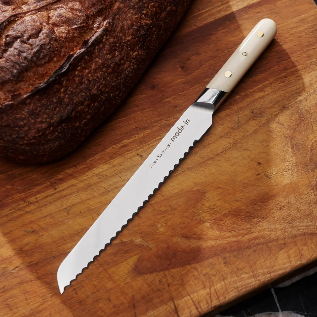 nancy silverton bread knife on cutting board