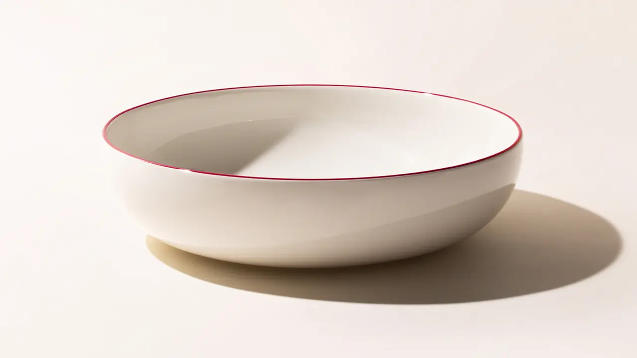 ruby red serving bowl