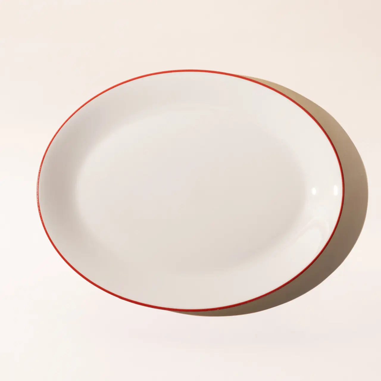 serving platter red rim top