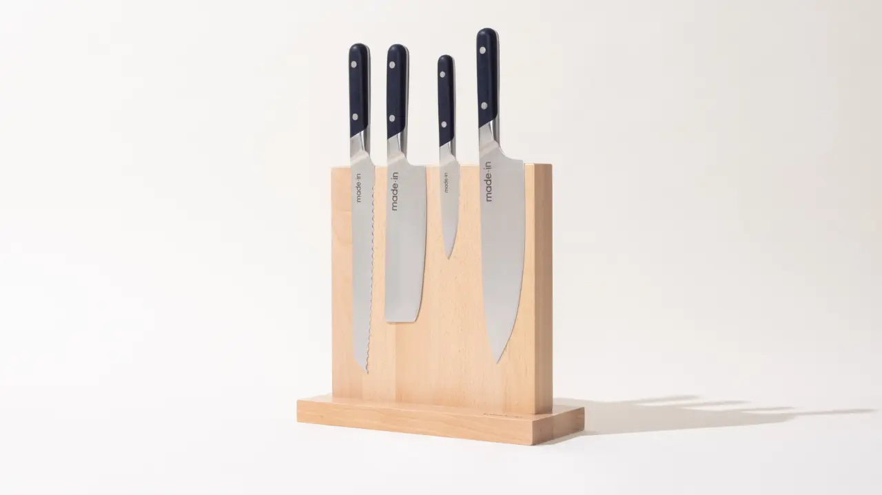 knife block blue set