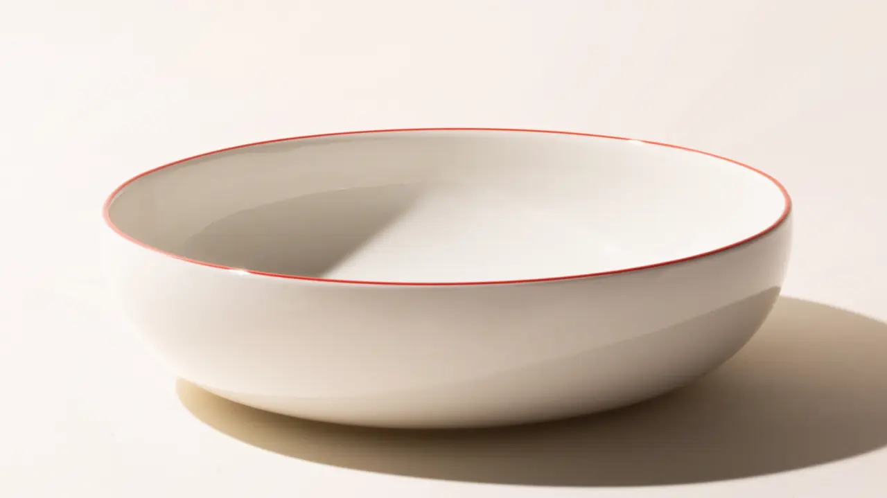 serving bowl red rim hero