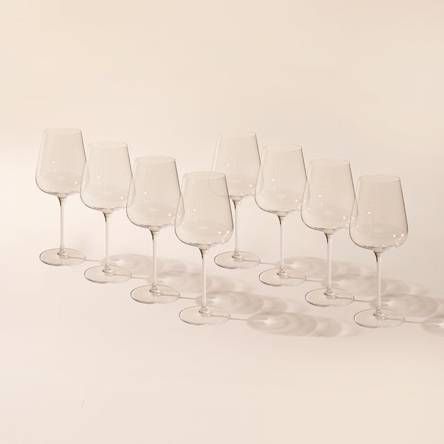 8 white wine glasses