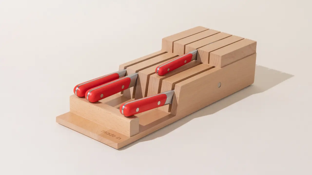 knife organizer red