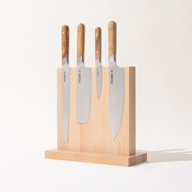 Olive Wood · 4-Piece with Knife Block