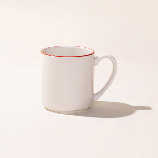 coffee mug red rim